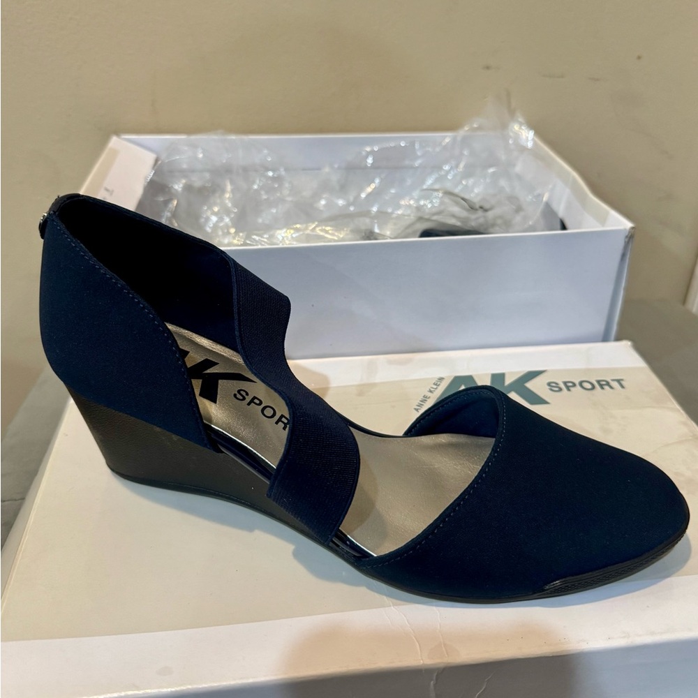 Anne Klein Navy Wedge Shoes